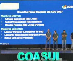 ​COASUL ELEGE NOVO CONSELHO FISCAL COM MANDATO AT&Eacute; 2027