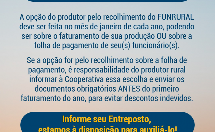  ATENÇÃO COOPERADO EMPREGADOR  FUNRURAL