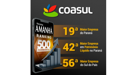 Coasul entre as maiores empresas do Sul!